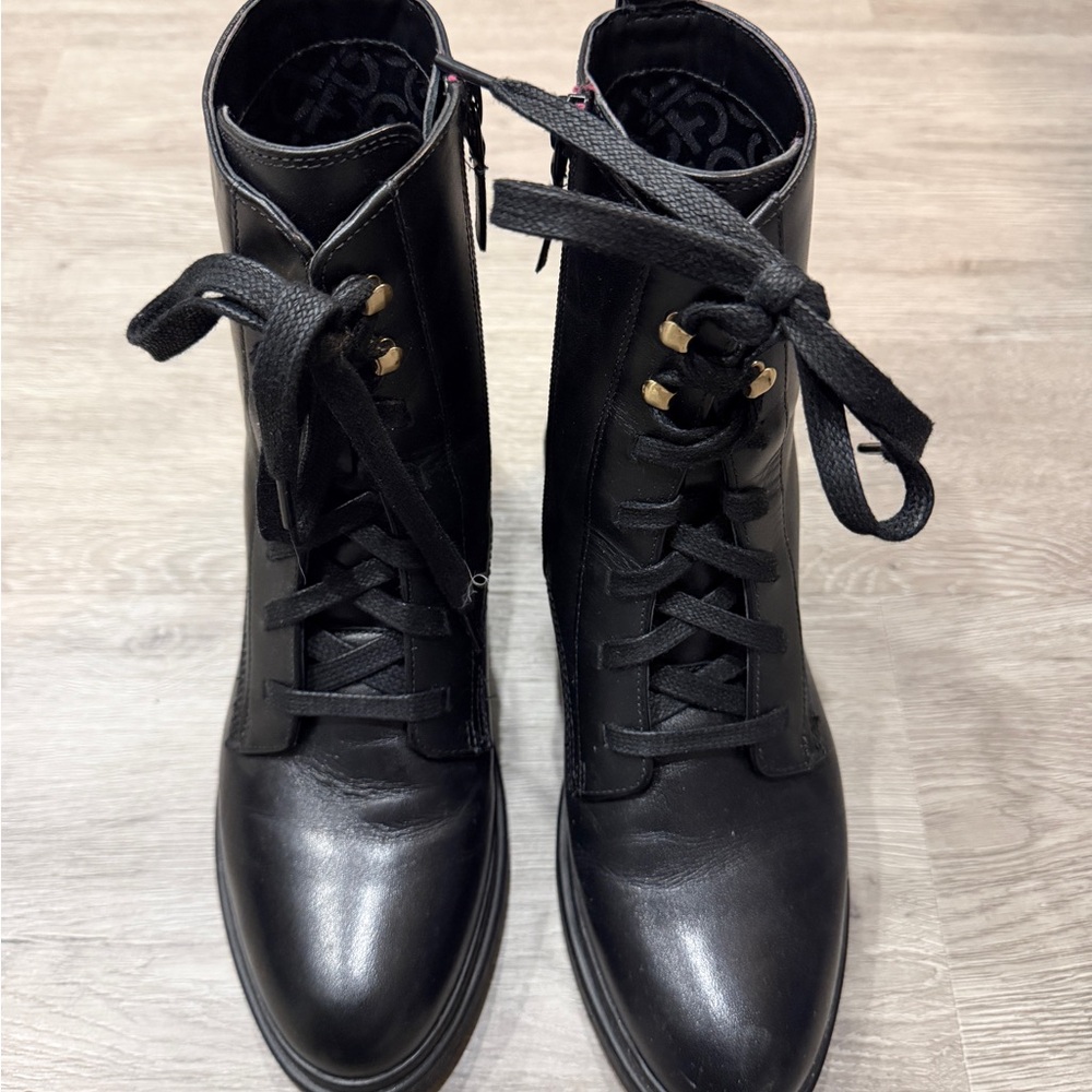 Cole Haan Cherise Lug Sole Waterproof Women's Black Lace-Up Ankle Boots